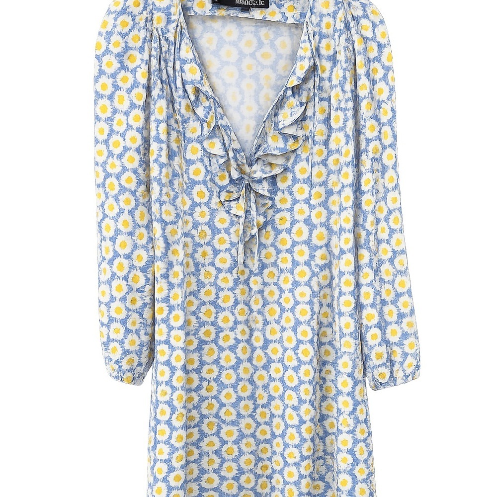 Love Moschino Daisy Peace Sign Ruffle Mini Dress Size 8